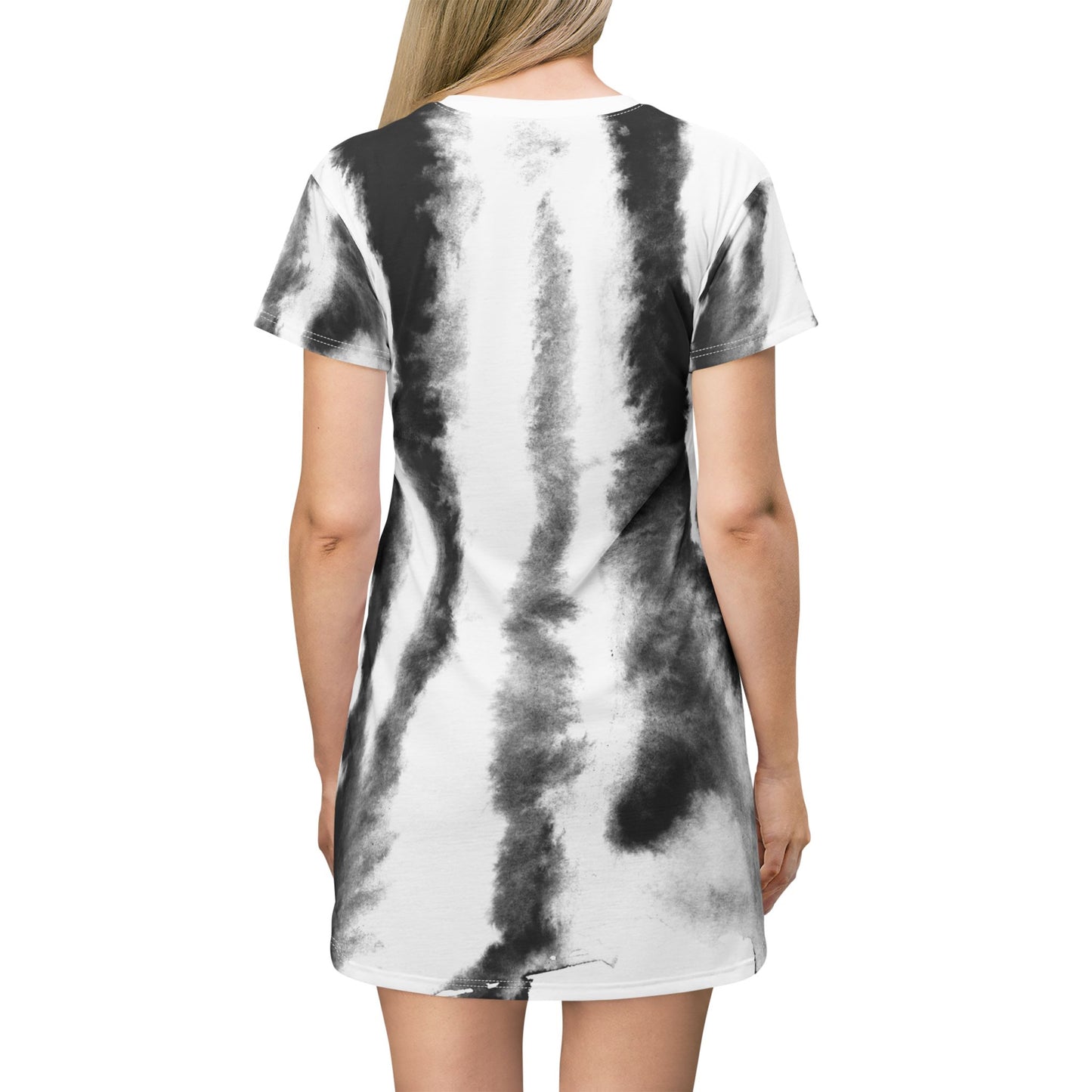 Black/White Tye-Dye T-Shirt Dress