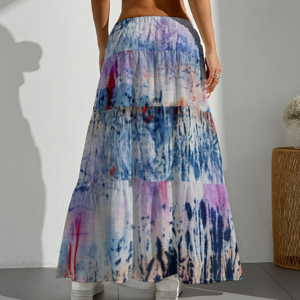 Ptahra Women's Artistic Pleated Long Skirt