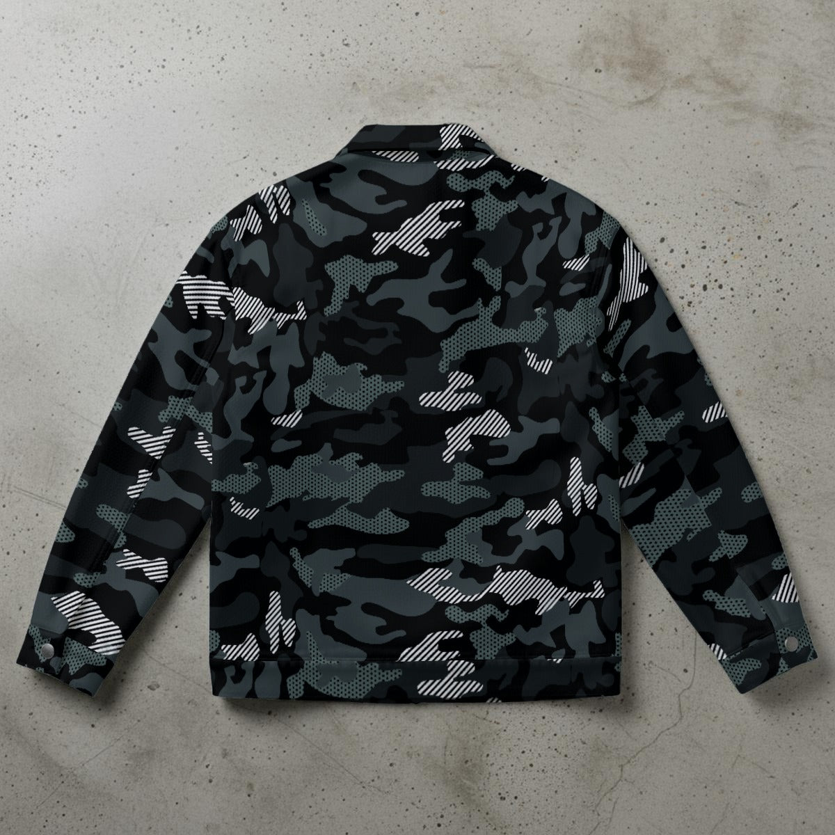 Ptahra Unisex Dark Grey Camo Collared Jacket