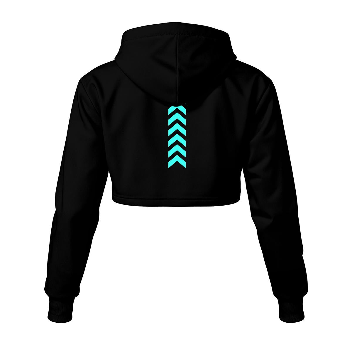 Ptahra Women's Black Graphic Street Cropped Hoodie