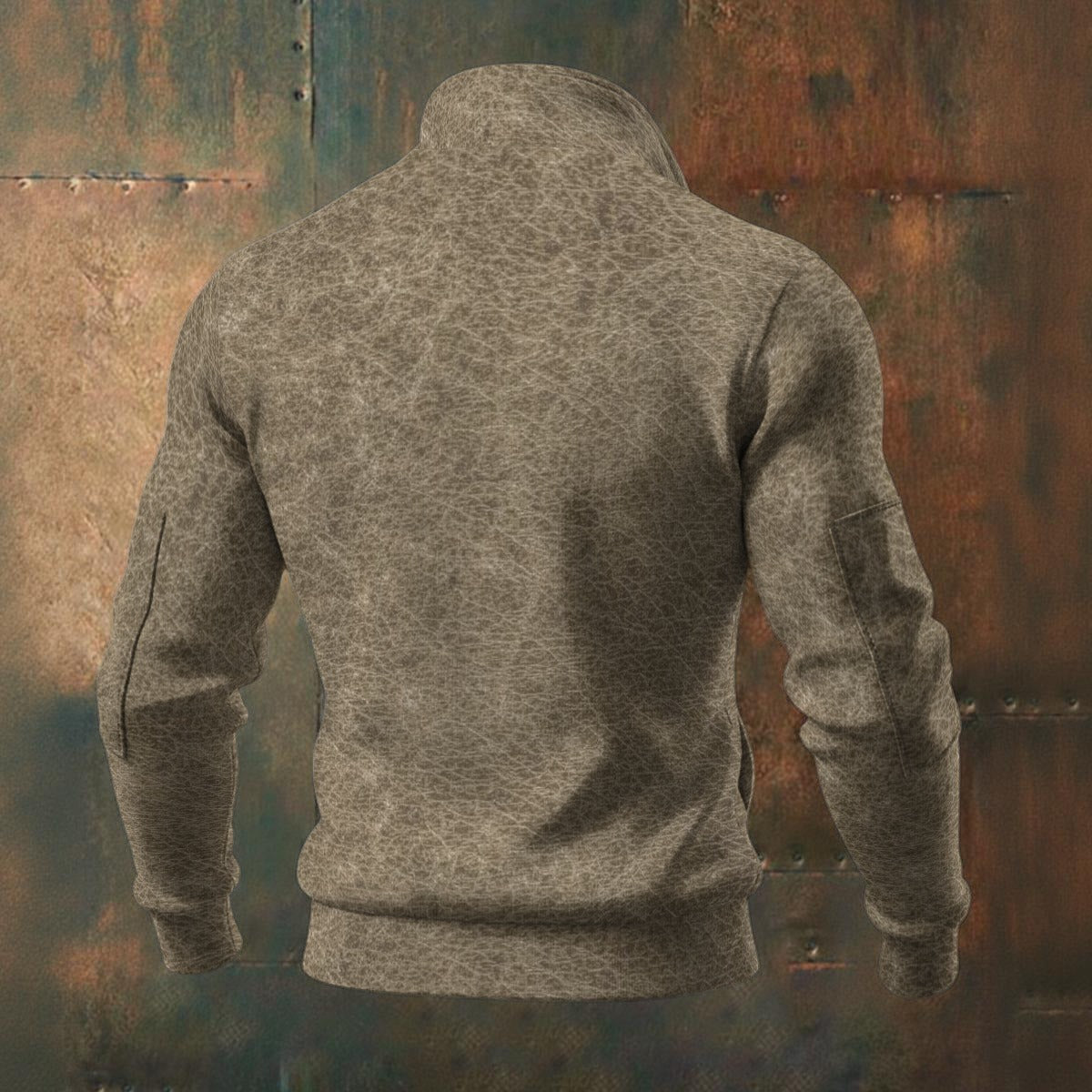 Ptahra Men's Brown Thick Knit Fleece Jacket