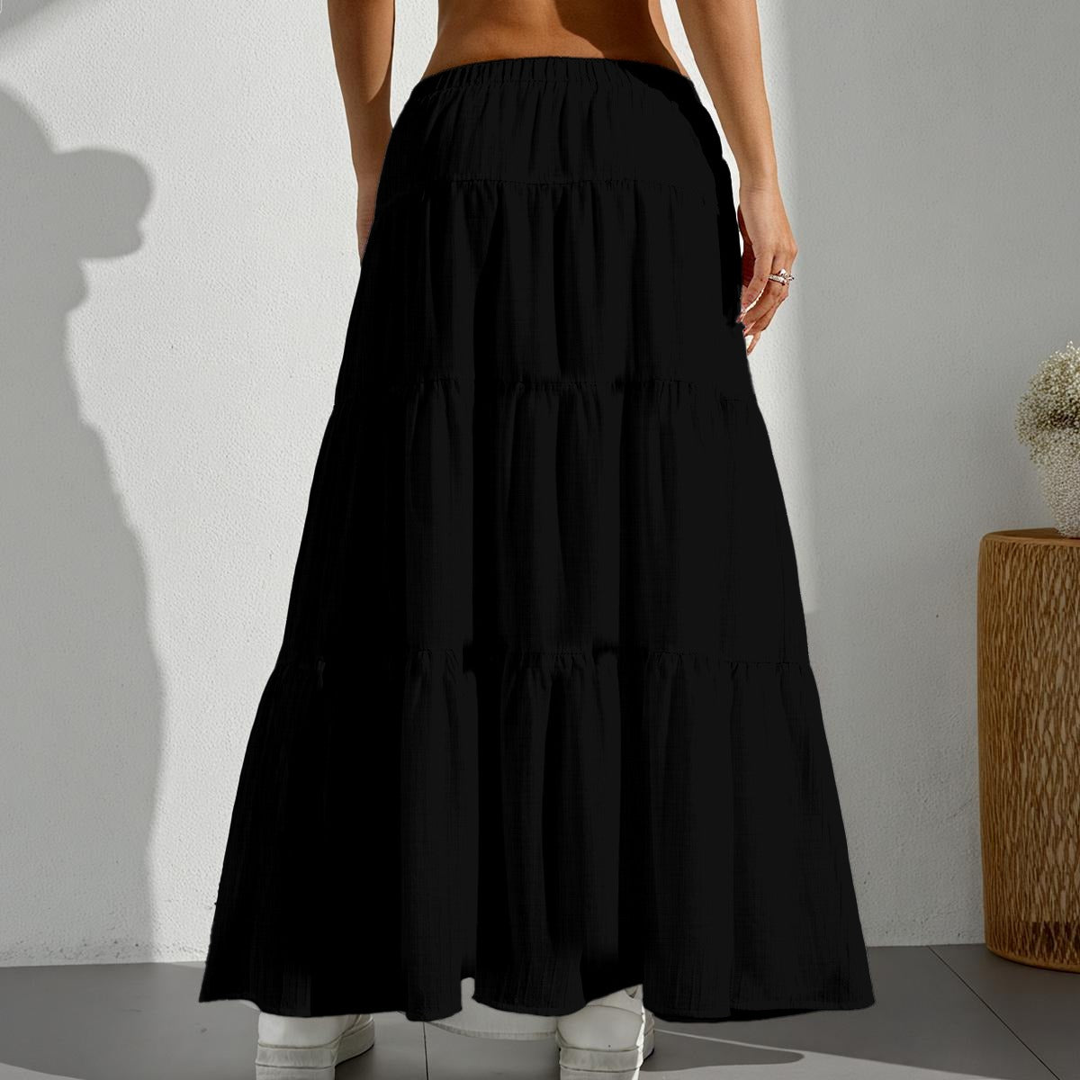 Ptahra Women's Pleated Long Skirt