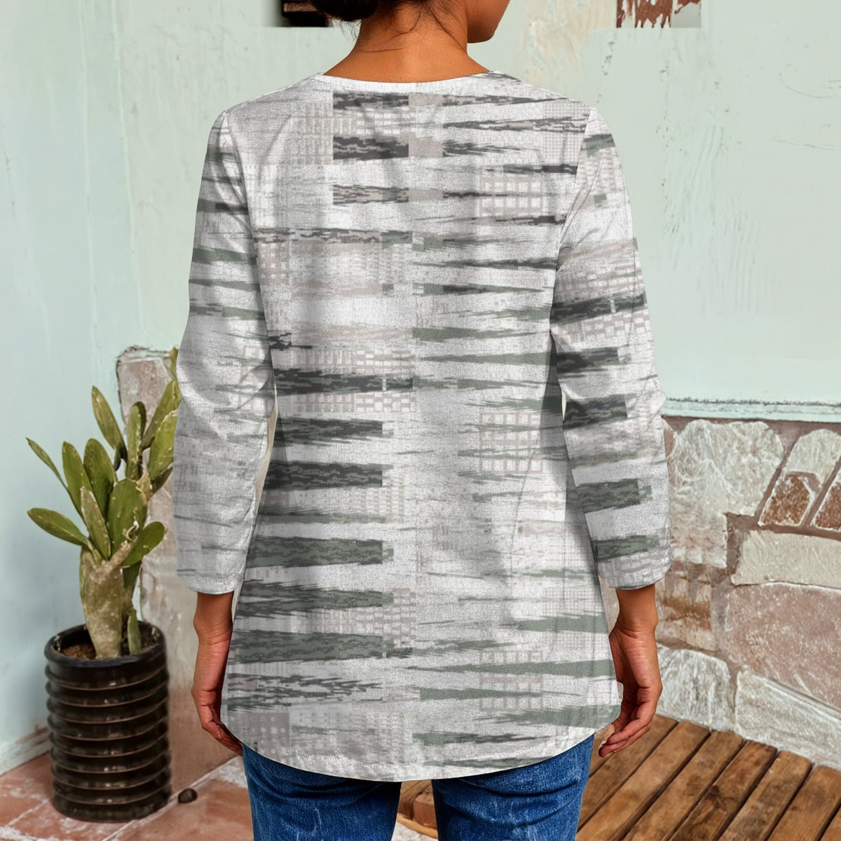 Ptahra B Women's Casual Grey Design Faux Sweater Cardigan