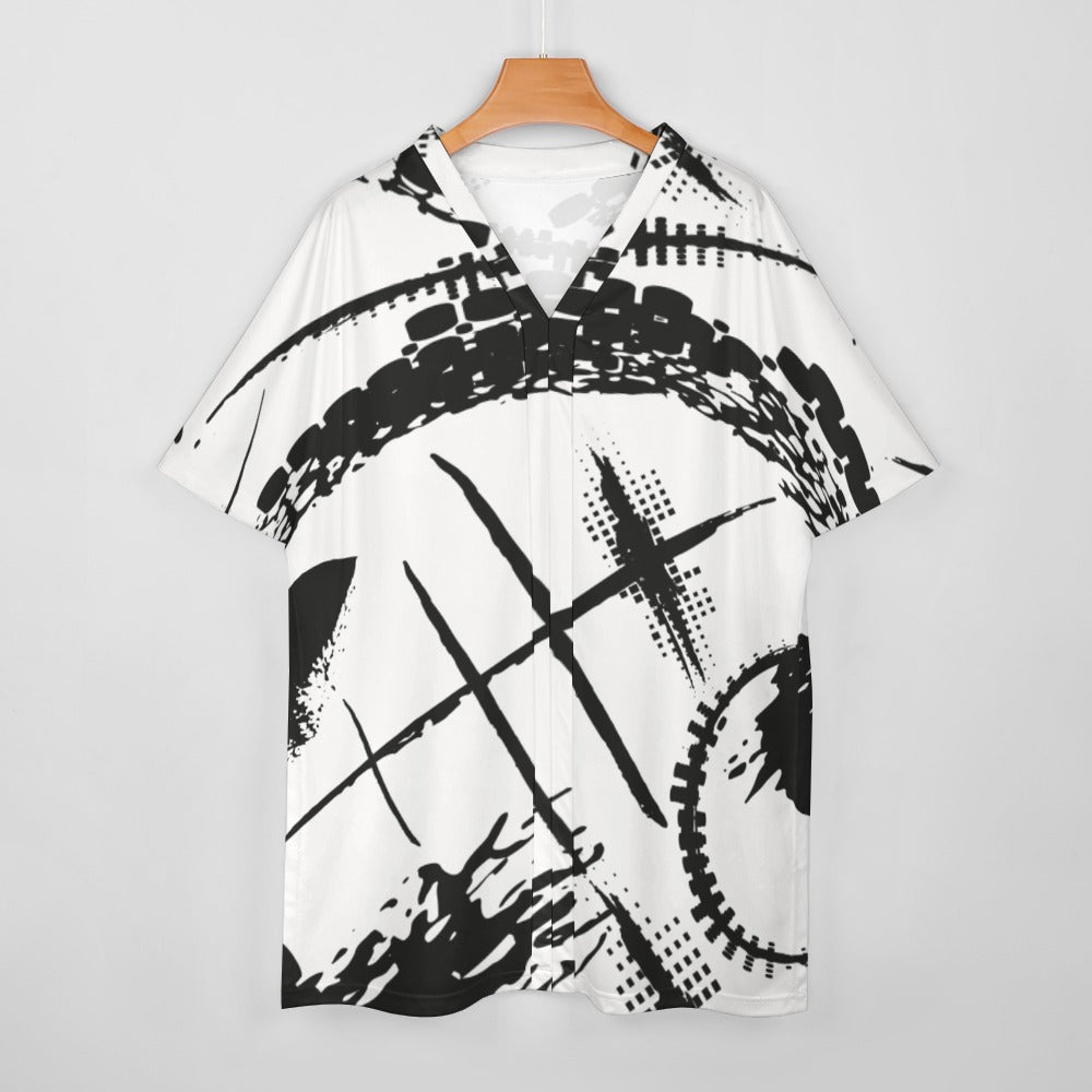 Women's Graphic on Whtie V-Neck Bat Sleeve Two Piece Set