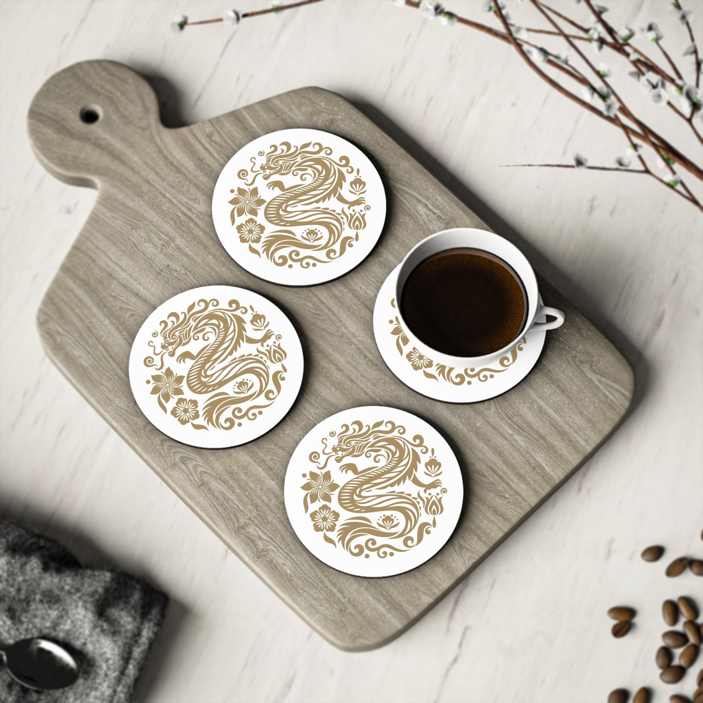 Ptahra B Stylish Dragon Coasters