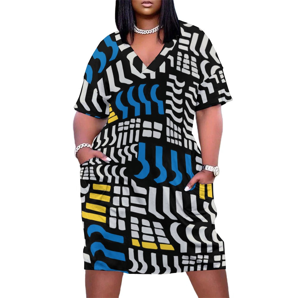 Women's Graphic Design Loose Pocket Dress