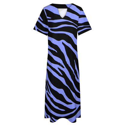 Purple Zebra 7-Point Sleeve Dress