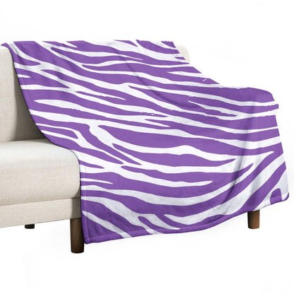 Ptahra B Purple Zebra Type Design Ultra-Soft Flannel Blanket