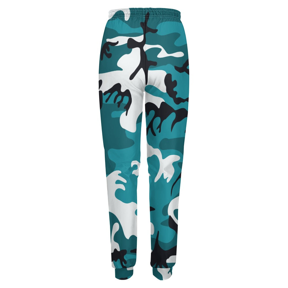 Ptahra B Women's Turquoise Camo Fully Print Sweatpants