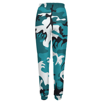 Ptahra B Women's Turquoise Camo Fully Print Sweatpants
