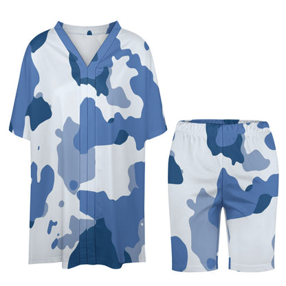 V-neck bat sleeve two piece set