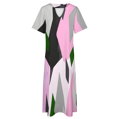 Multi-Color 7-Point Sleeve Dress