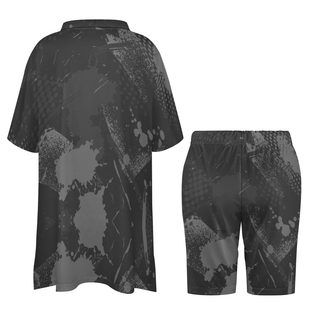 V-neck Bat Sleeve Two Piece Set