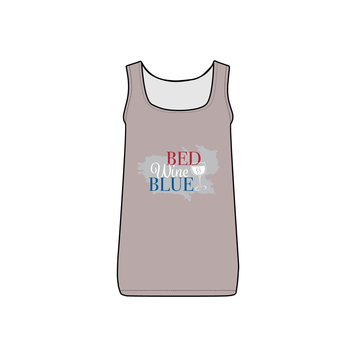Ptahra B Patriotic Wine Tank Top, Red Wine Blue Tee, Women's Summer Tank, Fourth of July Outfit, Independence Day Apparel