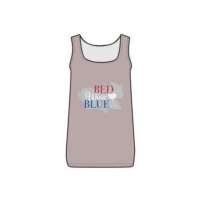 Ptahra B Patriotic Wine Tank Top, Red Wine Blue Tee, Women's Summer Tank, Fourth of July Outfit, Independence Day Apparel