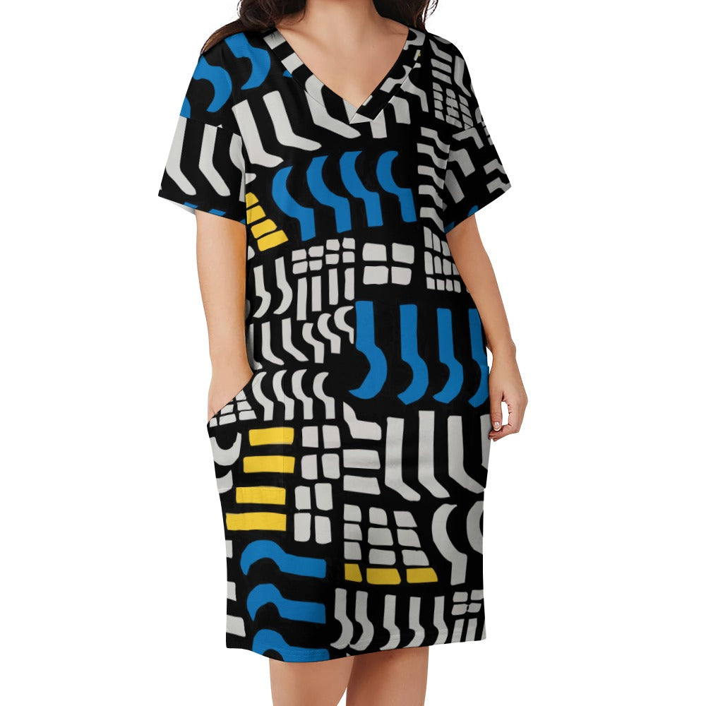Women's Graphic Design Loose Pocket Dress