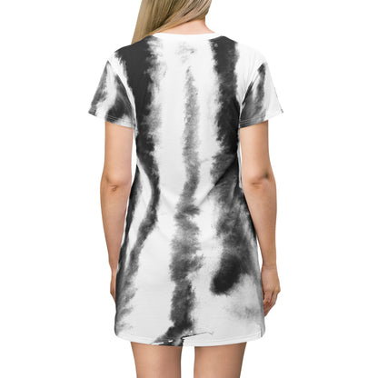 Black/White Tye-Dye T-Shirt Dress