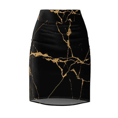 Ptahra B Elegant Women's Pencil Skirt - Stylish AOP Skirt for Work, Parties, Vintage Events, Fashion Lovers, Holiday Celebrations