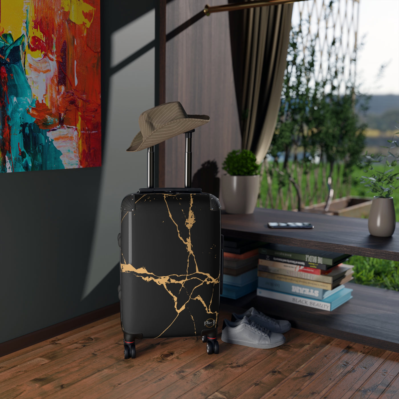 Ptahra B Elegant Marble Design Suitcase - Travel Luggage, Stylish Travel Accessory, Vacation Suitcase, Premium Carry-On, Gift for Travelers