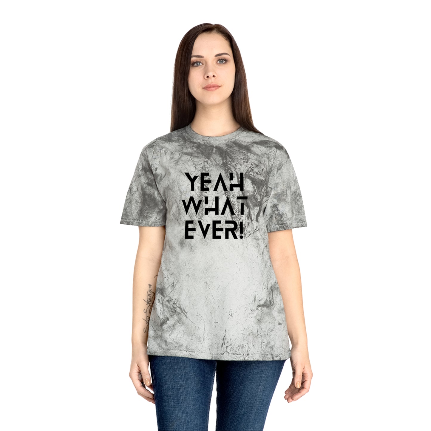 Ptahra Vibrant Statement T-Shirt with 'Yeah Whatever' Design, Trendy Casual Wear, Gift for Friends, Summer Style, Streetwear Essential