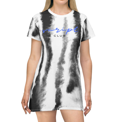 Black/White Tye-Dye T-Shirt Dress