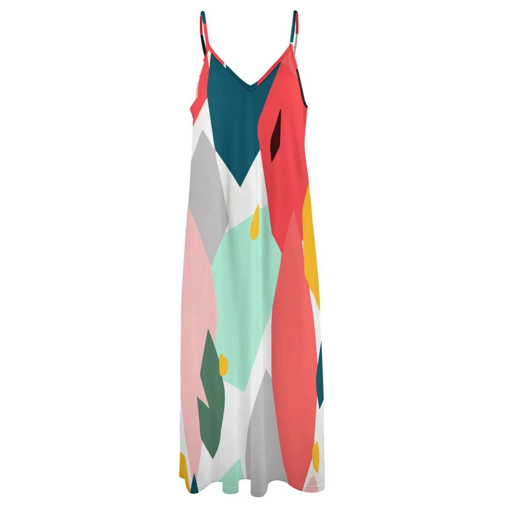 Ptahra B Multi-Color Sling Ankle Long Dress