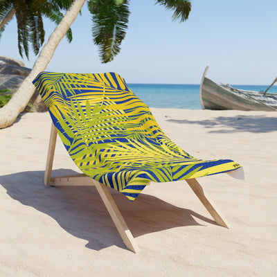 Ptahra B Tropical Beach Towel, Vibrant Poolside Towel, Summer Essentials, Vacation Must-Have, Lightweight Travel Towel, Perfect for Beach Days