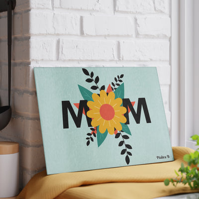 Ptahra B Floral Mom Glass Cutting Board