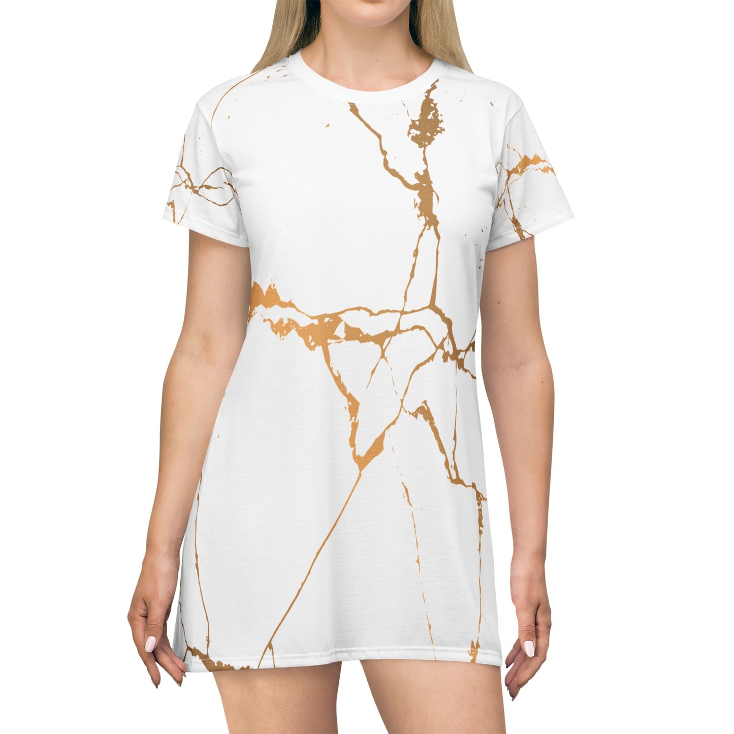 Ptahra B Chic Marble T-Shirt Dress
