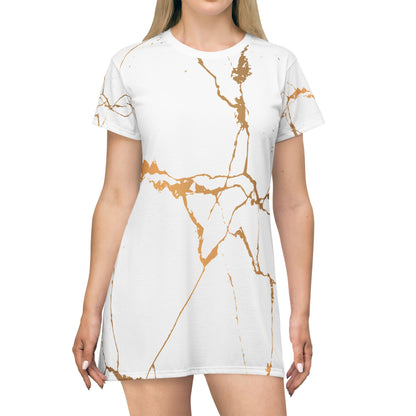 Ptahra B Chic Marble T-Shirt Dress