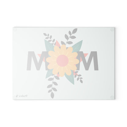 Ptahra B Floral Mom Glass Cutting Board