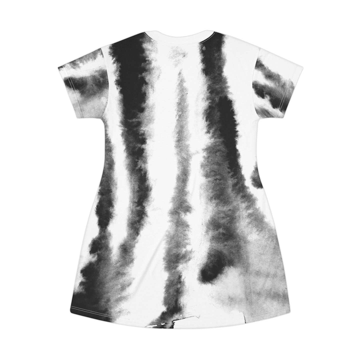 Black/White Tye-Dye T-Shirt Dress