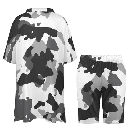 Ptahra B V-Neck Camo Bat Sleeve Two Piece Set
