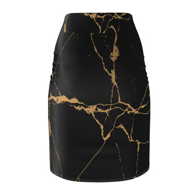 Ptahra B Elegant Women's Pencil Skirt - Stylish AOP Skirt for Work, Parties, Vintage Events, Fashion Lovers, Holiday Celebrations