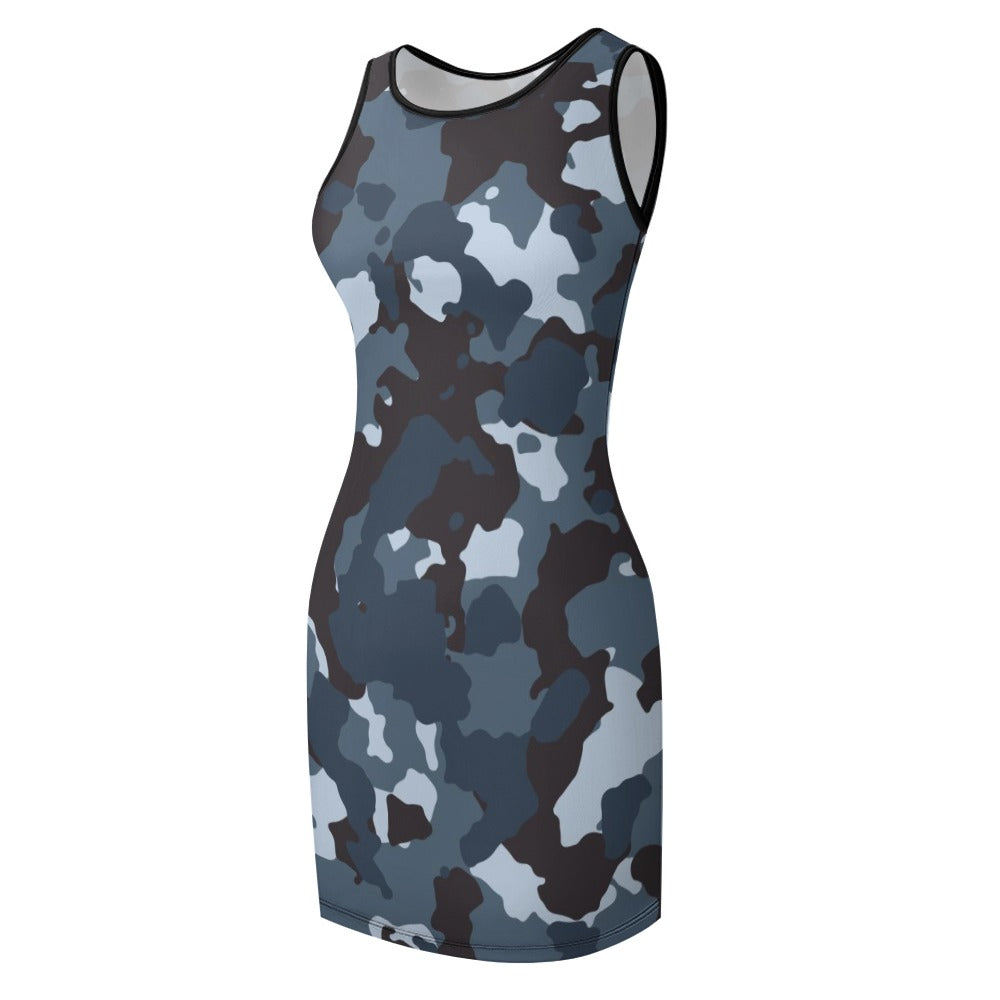Women's Camo Temperament Slim Fit Sleeveless Tank Dress
