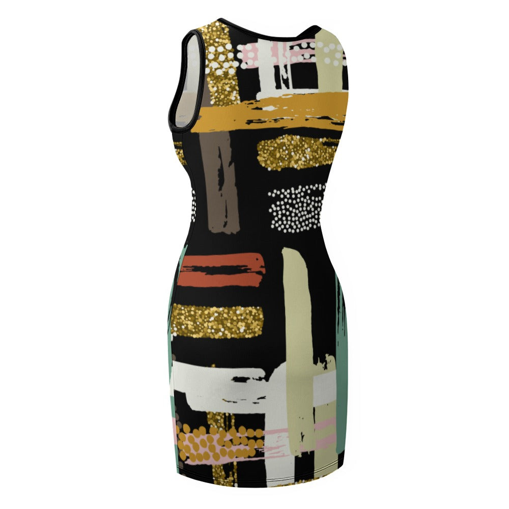 Women's Multi-Color Temperament Slim Fit Sleeveless Tank Dress