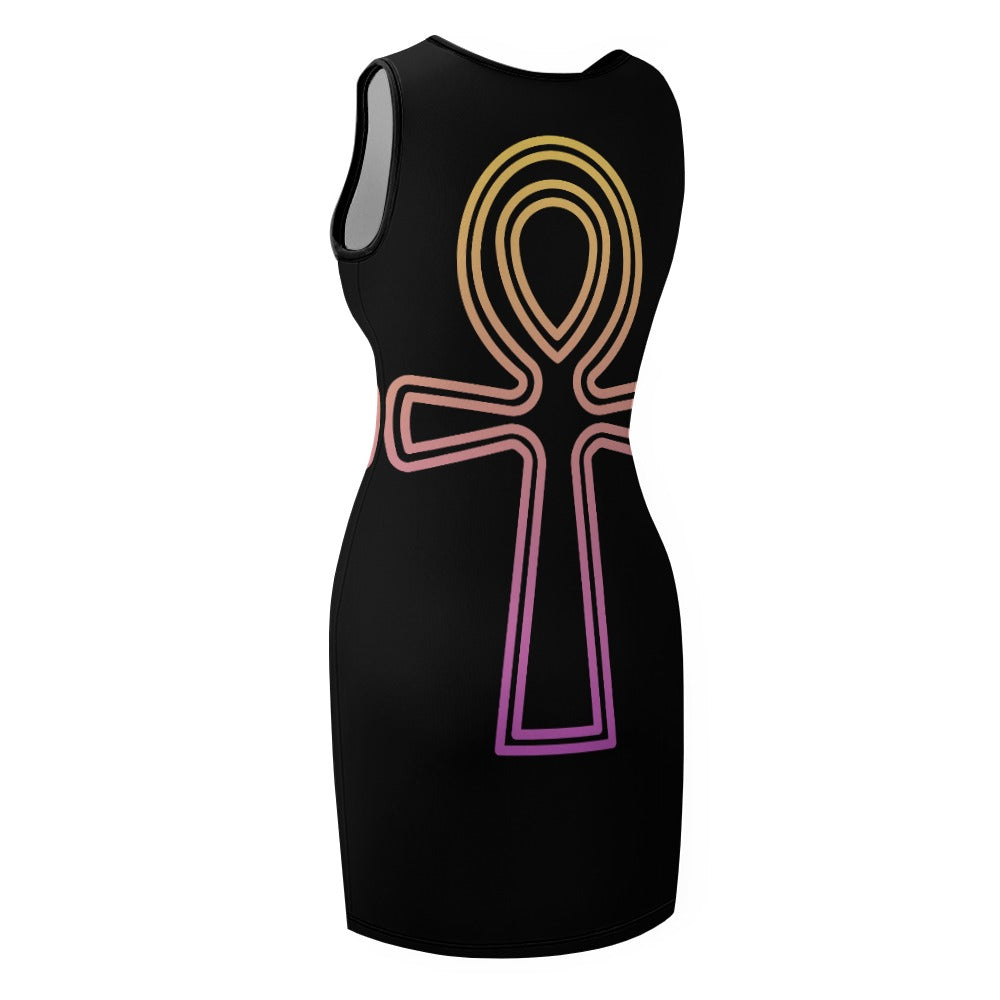 Ptahra B Ankh Temperament Slim Fit Sleeveless Tank Dress