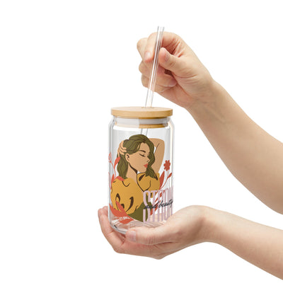 Ptahra B Trendy Reusable Sipper Glass, 16oz