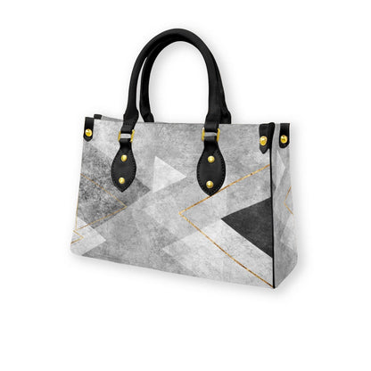 Ptahra B Women's Multi-Grey with Black Tote Bag with Black Handle