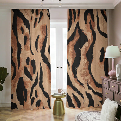 Ptahra B Animal PrintBlackout Curtains with Hooks