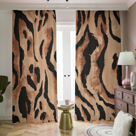 Ptahra B Animal PrintBlackout Curtains with Hooks