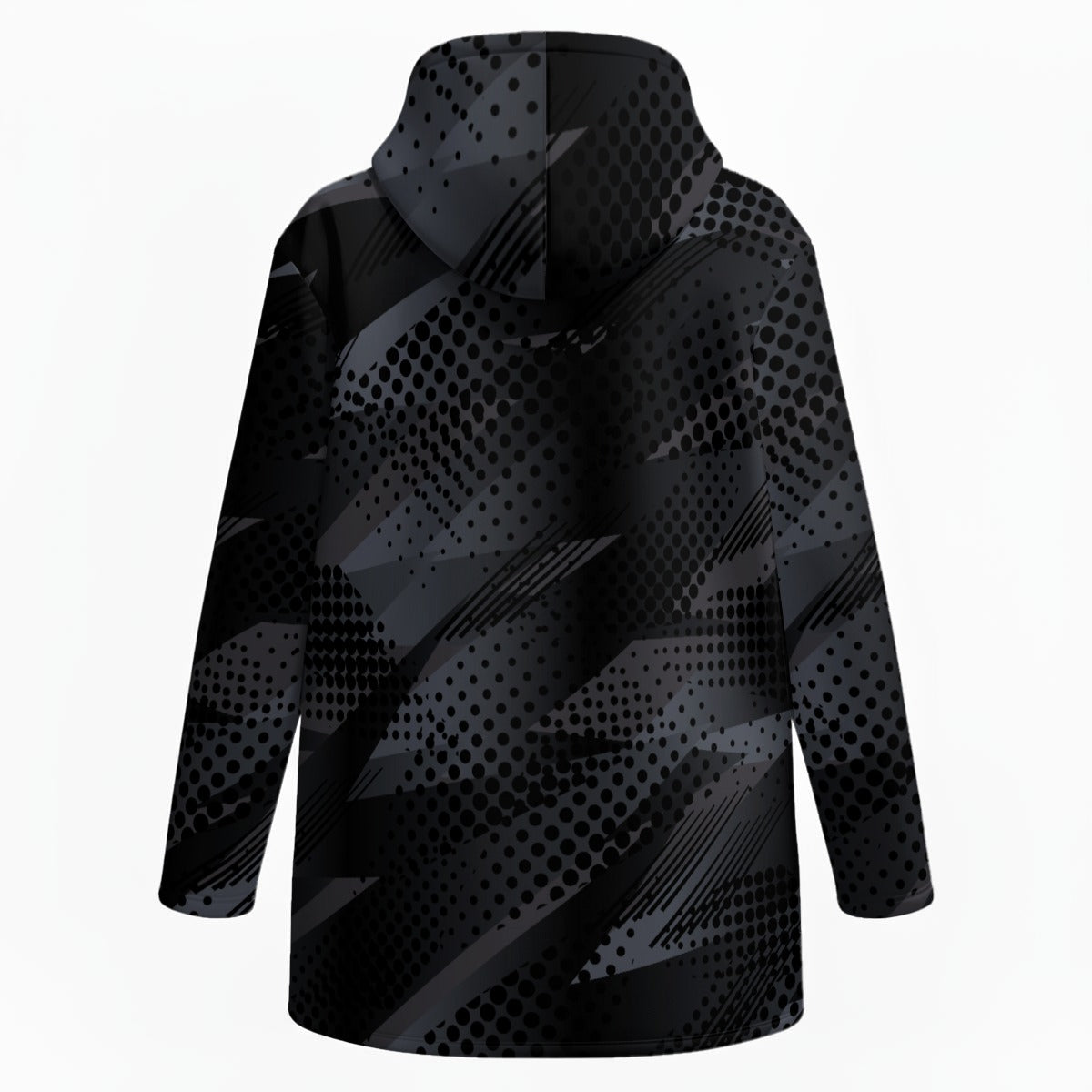 Ptahra Women’s Casual Black/Grey Design Plush Lined Hoodie Jacket