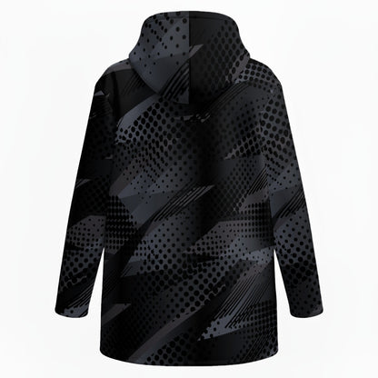 Ptahra Women’s Casual Black/Grey Design Plush Lined Hoodie Jacket