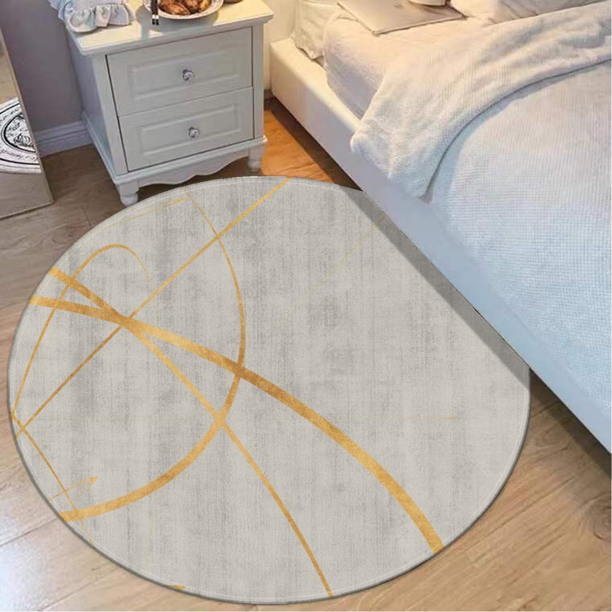 Ptahra B Grey/Gold Foldable Round Mat