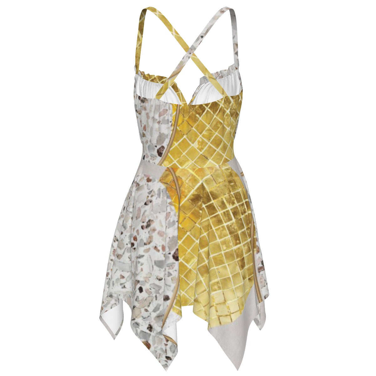 Ptahra B Women's Stone/Gold Strip Slip Dress