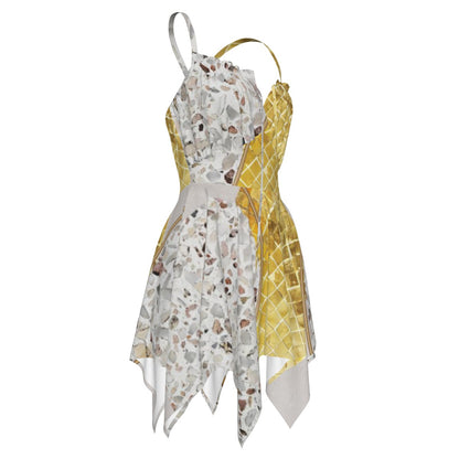 Ptahra B Women's Stone/Gold Strip Slip Dress