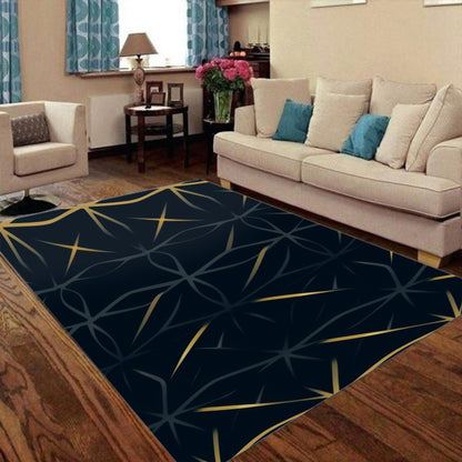 Ptahra B Black Modern Pattern Foldable Rectangular Floor Mat