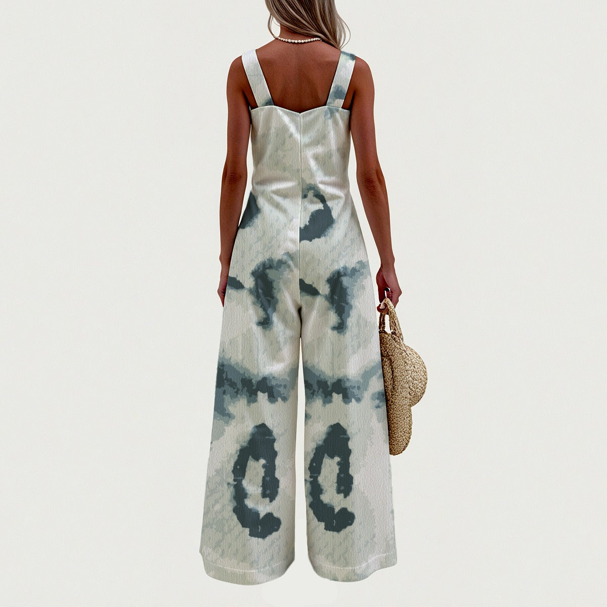 Ptahra B Women's Dye Pattern Wide-Leg Jumpsuit