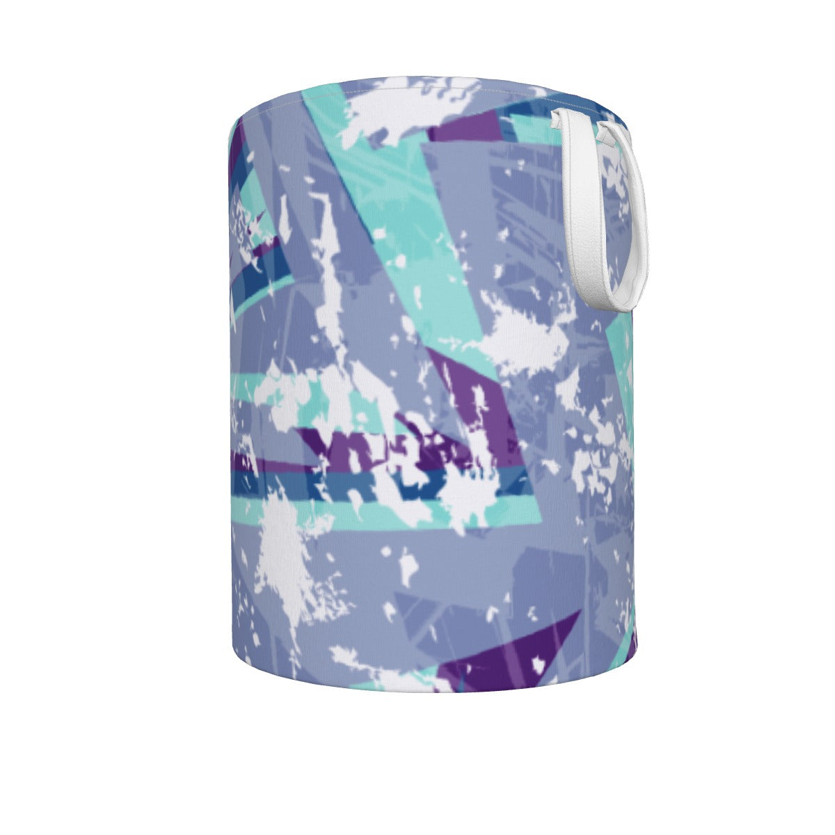 Ptahra B Grey Blue/Turquoise/Purple with White Splash Foldable Laundry Basket
