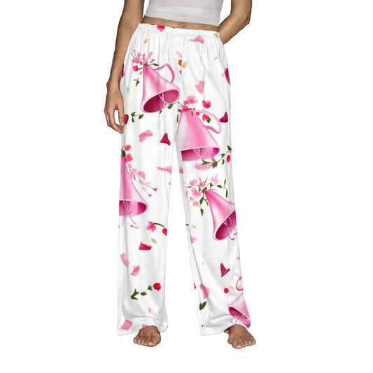 Ptahra Women's Pink Holiday Bells Pajama Pants